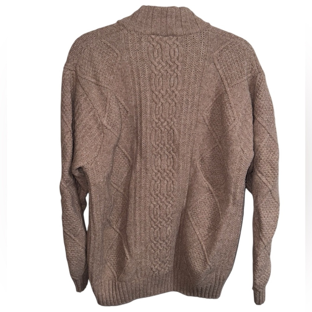Jos A Bank Cable Knit Wool Quarter Zip Sweater XXL - Picture 3 of 8